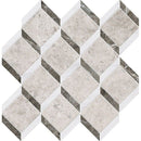 Silver Clouds Snow White Arctic Gray 14 9/16"x14 15/16" Multi Finish Steps 3d Marble Mosaic product shot tile view