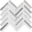 Skyline Snow White 11 13/16"x12 3/16" Multi Finish Raya Basket Marble Mosaic product shot tile view