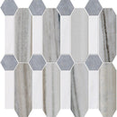 Skyline Snow White Foster 13"x13" Multi Finish Pillar Marble Mosaic Tile product shot tile view
