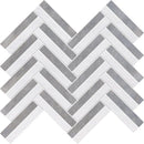 Snow White Foster 11 13/16"x12 3/16" Multi Finish Raya Basket Marble Mosaic Tile product shot tile view
