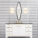 Snow White Foster 11"x14 15/16" Multi Finish Rhomboid Blend Marble Mosaic product shot bathroom view