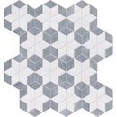 Snow White Foster 14 3/16"x14 15/16" Multi Finish Stars Marble Mosaic Tile product shot tile view