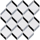 Snow White Foster 14 9/16"x14 15/16" Multi Finish Steps 3d Marble Mosaic product shot tile view