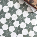 Verde Capri Snow White 14 3/16"x14 15/16" Multi Finish Stars Marble Mosaic Tile product shot tile view 3