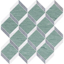 Verde Capri Snow White Foster 14 9/16"x14 15/16" Honed Steps 3d Marble Mosaic Tile product shot tile view