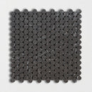 Penny Round Iris Black Honed 11 1/4"x11 3/4" Marble Mosaic wall view
