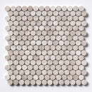 Penny Round Shadow 11 1/4"x11 3/4" Honed Penny Round Marble Mosaic Product shoot mosaic view 3