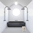 Ice white 2 3/4"x5 1/2" Honed Marble Tile Product shoot bathroom view