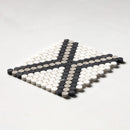 Penny Round 11 27/64"x10 15/64" Honed Diamond 1 Marble Mosaic angle view