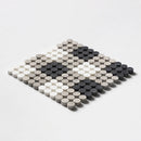 Penny Round Honed  9 27/32"x9 27/32" Plaid 1 Marble Mosaic angle view