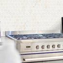 Calacatta Roma 10 3/8"x12" Honed Hexagon Marble Mosaic room shot kitchen view