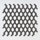 Black Night, Snow White Honed 9 11/16"x16 7/16" Braided Hexagon Marble Mosaic wall view