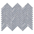 Foster Light 12 1/8"x13 3/8" Honed Herringbone Marble Mosaic product shot wall view