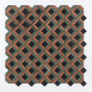 Keefer Mix Verde Capri, Red Laguna 12 5/8"x12 5/8" Honed Ella Marble Mosaic wall view