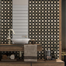 Keefer Mix Black, Champagne, Olive Green 12 5/8"x12 5/8" Honed Ghaya Marble Mosaic bathroom basin view