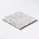 Penny Round Skyline Multi Finish 11 1/4"x11 3/4" Marble Mosaic profile view