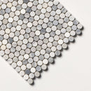 Penny Round Skyline Multi Finish 11 1/4"x11 3/4" Marble Mosaic angle view