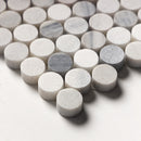 Penny Round Skyline Multi Finish 11 1/4"x11 3/4" Marble Mosaic closeup view