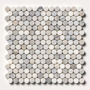 Penny Round Skyline Multi Finish 11 1/4"x11 3/4" Marble Mosaic top view