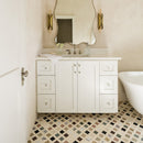 Keefer Mix Blend 12 5/8"x12 5/8" Honed Louna Marble Mosaic bathroom view 2