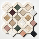 Keefer Mix Blend 12 5/8"x12 5/8" Honed Louna Marble Mosaic top view