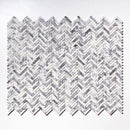 Pitoly Honed Herringbone 10 7/16"x12 13/16" Marble 5/8"x3" Mosaic wall view