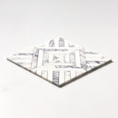 Pitoly Honed Ponte 14 5/16"x14 5/16" Marble Mosaic profile view