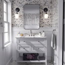 Pitoly Honed Rhomboid 12"x12" Marble Mosaic bath mirror view