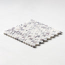 Pitoly Honed Penny Round 12"x12" Marble Mosaic angle view