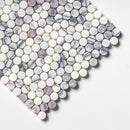 Pitoly Honed Penny Round 12"x12" Marble Mosaic profile view