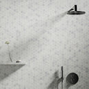 Carrara Blend Honed 10 3/8"x12" Hexagon 2 Marble Mosaic
