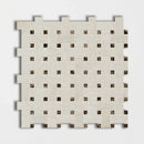 Crema Marfil & Emperador Dark 12"x12" Polished Basket Weave Marble Mosaic Tile