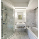 Calacatta Gold 12"x12" Polished Marble 1"x1" Mosaic Tile product shot bathroom view