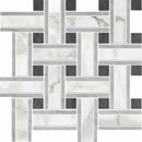 Calacatta Gold 12"x12" Honed Lattice Marble Mosaic Tile product shot tile view