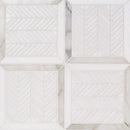 Thassos White and Calacatta Gold 12 1/16"x12 1/16" Honed Lucca Marble Mosaic Tile product shot tile view 2
