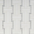 Keefer Mix 10 7/16"x12 3/16" White Carrara Multi Finish Luni Marble Mosaic Product shoot mosaic view