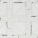 Thassos White and Calacatta Gold 11 11/16"x11 11/16" Honed Magra Lattice Marble Mosaic Tile product shot tile view
