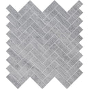 Alpha Blue Honed 12 1/8"x13 3/8" Herringbone Marble Mosaic Product shot tile view