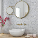 Alpha Blue Honed 12"x12" Hexagon Marble Mosaic Product shot wash basin view