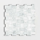 Calacatta Amore 12"x12" Polished Basket Weave Marble Mosaic Tile product shot tile view