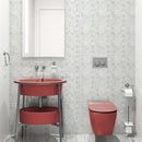 Calacatta Amore 12"x12" Polished Basket Weave Marble Mosaic Tile product shot bathroom view