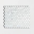 Calacatta Amore 11 1/2"x11 1/2" Polished Penny Round Marble Mosaic Tile product shot tile view