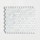 Calacatta Amore 11 1/2"x11 1/2" Honed Penny Round Marble Mosaic Tile product shot tile view