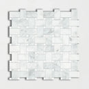 Calacatta Amore 12"x12" Honed Basket Weave Marble Mosaic Tile product shot tile view