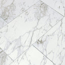 MSI Pietra Carrara 12x24 marble look glazed porcelain floor wall tile NCAR1224 product shot angle view