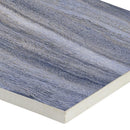 MSI Wood Collection dellano exotic blue 8x48 polished porcelain floor wall tile NDELEXOBLU8X48P product shot one plank profile view