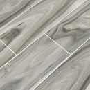 MSI Wood Collection dellano moss grey 8x48 polished porcelain floor wall tile NDELMOSGRE8X48P product shot multiple planks angle view