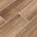 MSI Wood Collection havenwood saddle 8x36 glazed porcelain floor wall tile NHAVSAD8X36 product shot multiple planks angle view