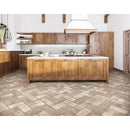 MSI brick collection capella ivory brick NCAPIVOBRI5X10 glazed porcelain floor wall tile kitchen shot floor installed island top