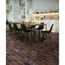 MSI brick collection capella red brick NCAPREDBRI5X10 glazed porcelain floor wall tile installed on a modern kitchen floor